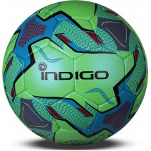 Мяч футбольный №5 INDIGO POKER тренировочный (PU 1.2 мм) 1118-АВ Неон